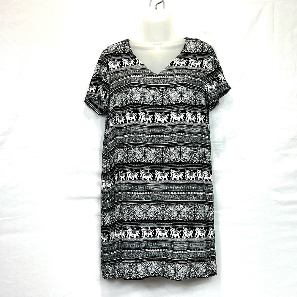 L.A.Soul Elephant Print Dress Size L